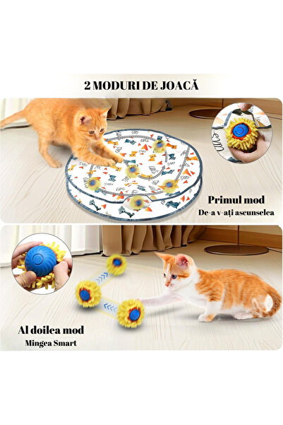 SELLERMANIAC Smart cat toy, With cover, Interactive, Motion sensor, USB charging