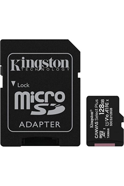 Kingston 128GB microSDXC Canvas Select Plus (A1, Class 10) with SD adapter - Black