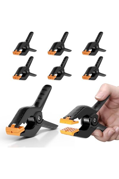 Emart مجموعة من 6 مشابك زنبركية من قماش موسلين شديد التحمل، مشابك خلفية للصور...