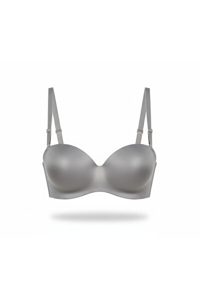 larocci Women's Strapless Push-Up Laser Cut Empty Cup Detachable Strap Bra