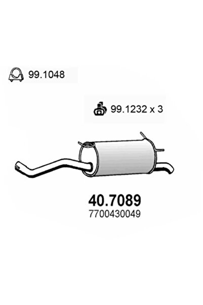 ASSO Toba Esapament Finala Renault Megane 1/Megane Scenic/Scenic 1 Microbus