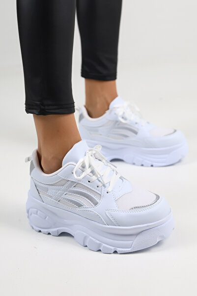 Encool Λευκά Γυναικεία Αθλητικά Παπούτσια Casual – Ψηλή σόλα, Μοντέρνο και Κομψό Σχέδιο Αθλητικών Παπουτσιών