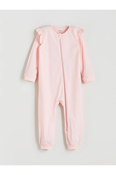 LC Waikiki Lcw Baby Pink Yebu Crew Neck Long Sleeve Baby Girl Romper 3-Pack