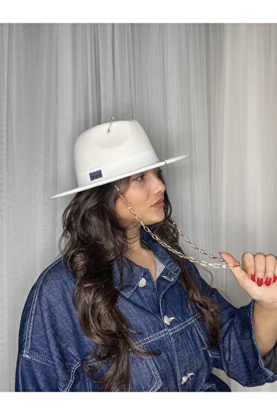 laviyonsa Panama Cowboy Fedora Hat with Design Accessories