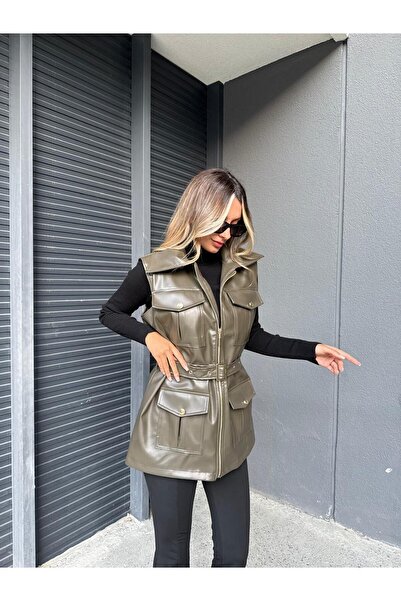 Lady Pixie Premium Leather Vest with Gold Accessories