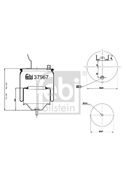 FEBI BILSTEIN Burduf Suspensie Pneumatica Axa Spate Dreapta Volvo Fh/Fm