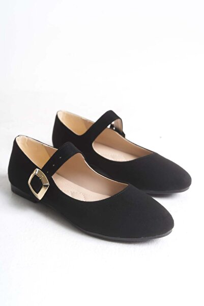 luuq shoes Γυναικείες μπαλαρίνες BRİAN με λεπτομέρεια από χρυσό κούμπωμα