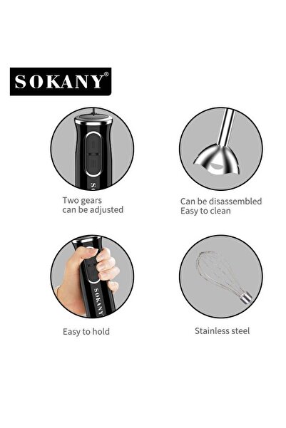 SOKANY SK-1721-4 خلاط يدوي متعدد الوظائف 4 في 1، معالج طعام، مفرمة كهربائية 400 واط