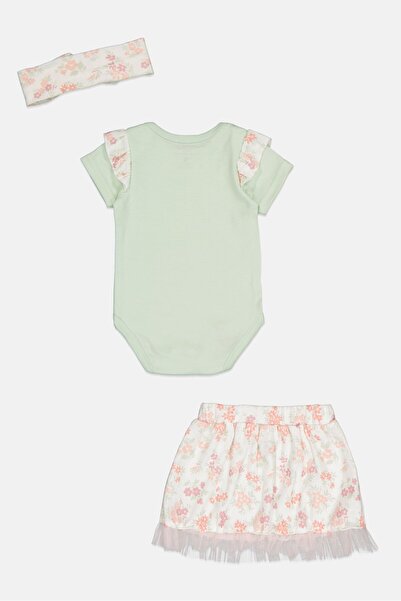 English Laundry Toddlers Girl 3 Pieces Graphic Print Romper And Skirt Set, Multicolor