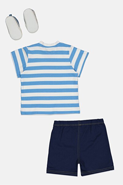 English Laundry Toddlers Boy 3 Pieces Graphic Print T-Shirt And Shorts With Shoes Set, Multicolor