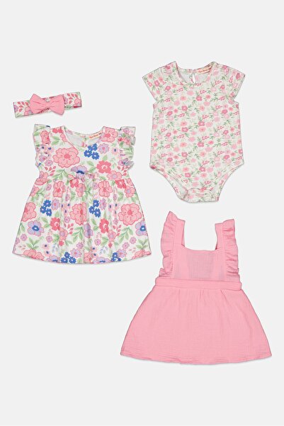 English Laundry Toddlers Girl 4 Pcs Floral Print Dress Set, Multicolor