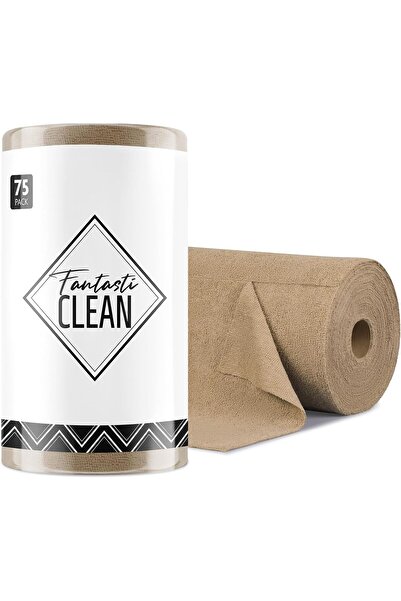 FantastiCLEAN Tear-Off Microfiber Cleaning Cloth Roll, Reusable, 30x30 cm, 75 Count