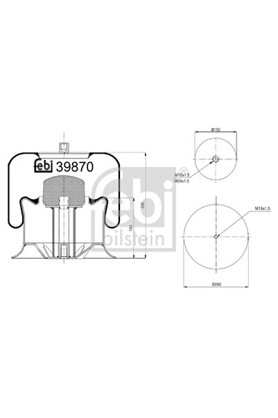 FEBI BILSTEIN Въздушни окачващи маншони за заден мост Mercedes-Benz Econic