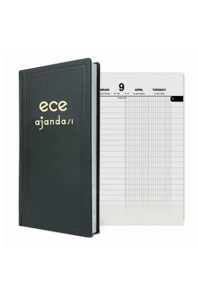 Ece ASYA 17x33 TİCARİ GÜNLÜK AJANDA 480 SAYFA SİYAH