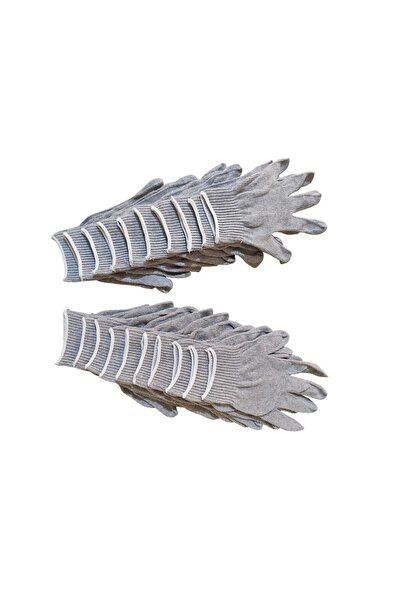 labbakkal İş Eldiveni Ham Örgü 20 cm – Polyester, 10 Çift Pakette