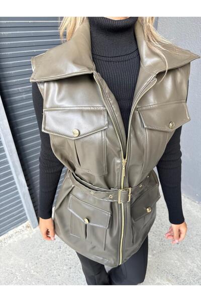 Lady Pixie Premium Leather Vest with Gold Accessories