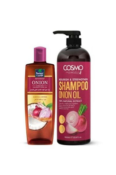 Scentio مجموعة البصل لتقوية الشعر ومكافحة تساقطه (شامبو 1000 مل + زيت 300 مل)