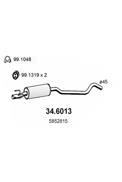 ASSO Toba Esapamet Intermediara Opel Corsa B Vauxhall Corsa Model 1