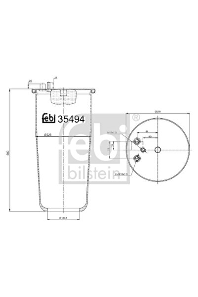 FEBI BILSTEIN Въздушни окачващи маншони заден десен мост Man Nl/Tga/Tgs 1