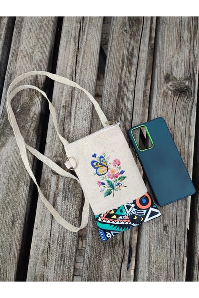 JANJAN Phone Bag with Strap, Wallet with Strap, Canvas Phone Bag, Waist Bag, Wallet with Strap,