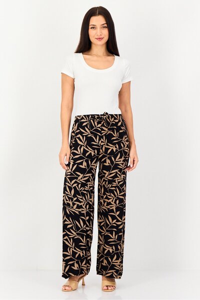 Happiness İstanbul Women Regular Fit Allover Print Straight Leg Pants, Multicolor