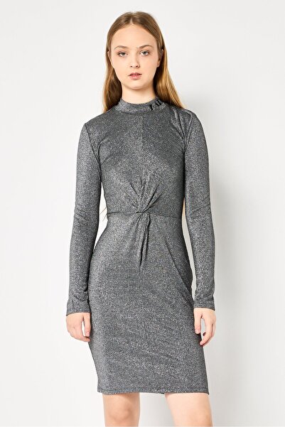 Karl Lagerfeld Women Metallic Mini Dress, Grey