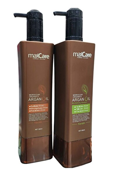 Maxcare Max Care Organic Moroccan Shampoo 800 ml & Conditioner 800 ml - Sulfate, Silicone and Paraben Free