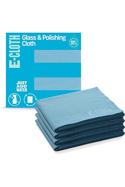 Other E-cloth Glass Polishing Cloth - Sustainable Microfiber Cleaning Set, Washable & Reusable, 4-Pack (Up