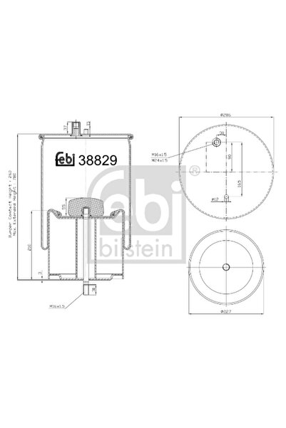 FEBI BILSTEIN Въздушни окачващи маншони заден десен мост Renault Trucks Magnu...