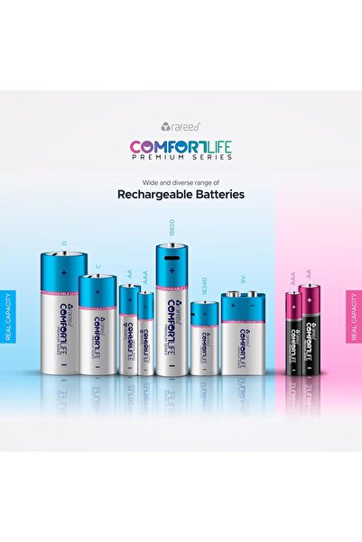 Other بطاريات ليثيوم أيون AA قابلة لإعادة الشحن من Comfort Life، 2600 مللي أمبير/ساعة، شحن من النوع C، عبوة من قطعتين مع كابل،