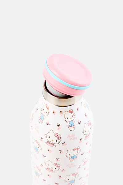 SANRIO Hello Kitty Stainless Steel Water Bottle With Stopper 500 ml, Light Pink