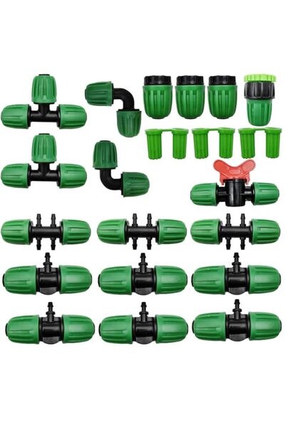 Generic 21 PCS Drip Irrigation Fittings Kit for 1/2 Inch to 1/4 Inch Irrigati...
