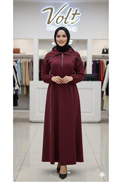 VOLT CLOTHİNG Hijab Dress with Belt Accessory Detail