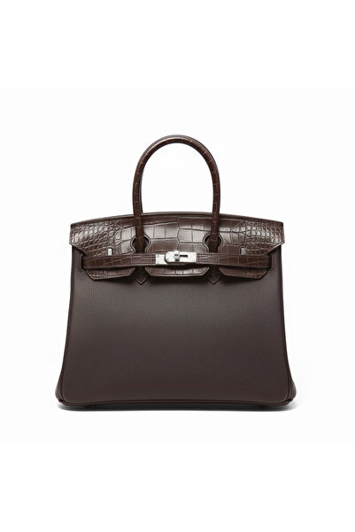 generic3 حقيبة يد وكتف نسائية انيقة وفاخرة جلد كروك الحجم وسط مع ستراب