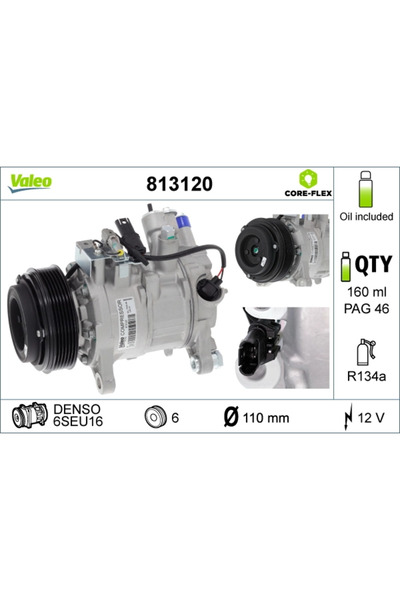 VALEO Compresor, Climatizare 813120 Bmw 1/3/3 Cabriolet Bmw (Brilliance) X1
