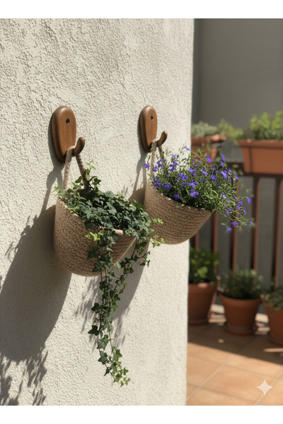 Home Std Basket, Mini Decorative Basket, Set of 2 Cactus Baskets, Wicker Basket