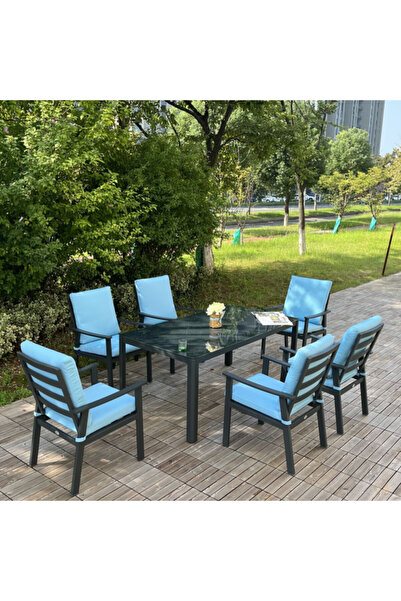 Living Accents 7-Piece Aluminum Ergonomic Design Outdoor Dining Set