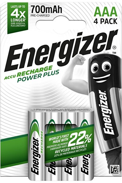 Energizer Recharge Power Plus AAA Rechargeable Batteries, Pack of 4, 1.2V