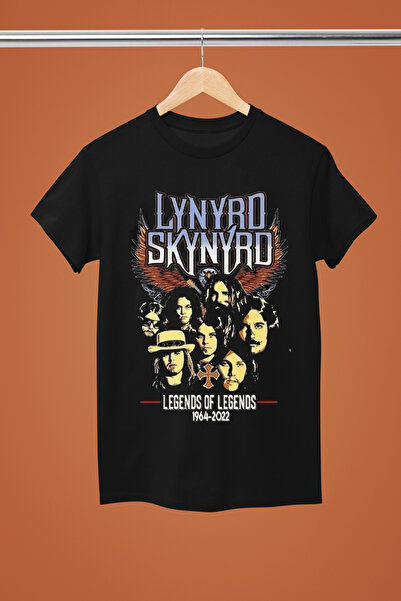 MAGORS تي شيرت روك قطني مطبوع بأكمام قصيرة من LYNRD SKYNYRD