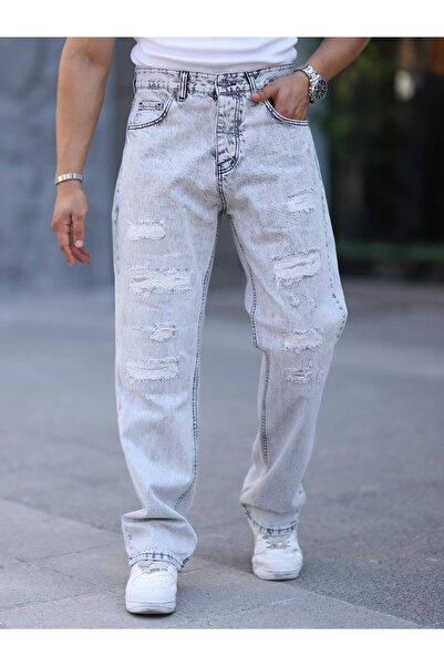 Genel Markalar Erkek Baggy Buz Mavisi Pantolon