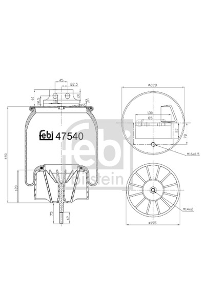 FEBI BILSTEIN Въздушни маншони за преден десен мост Iveco Eurostar/Eurotech M...