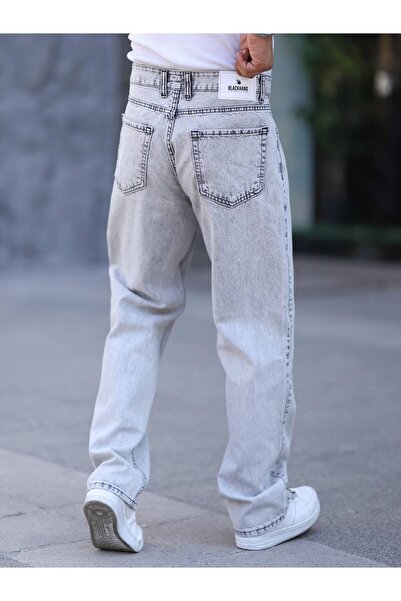 Genel Markalar Erkek Baggy Buz Mavisi Pantolon