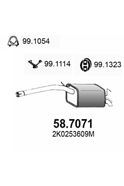 ASSO Toba Esapament Finala Vw Caddy 3 Autoutilitara/Limuzina Spatioasa (2KA, ...