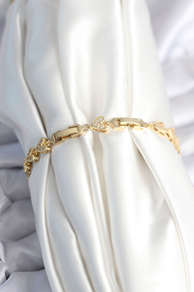 Skygo Brass Gold Color Heart Model Women's Bracelet - Tj-Bb7982