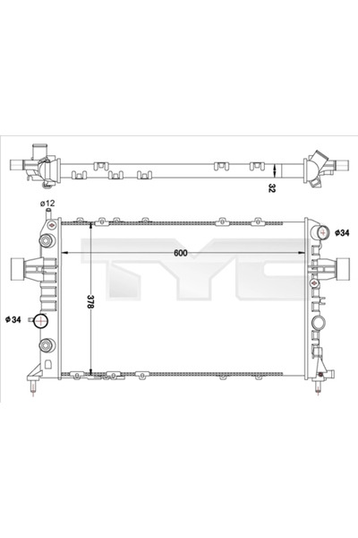 TYC Radiator Racire Motor Opel Astra G/Zafira A Microbus 1999-2005
