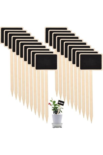 Generic Bukela 20Pcs Wooden Plant Labels Mini Chalkboard Signs T-Type Garden ...