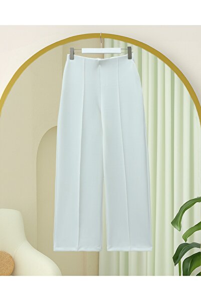 Modamorfo Wide Leg Two-Strand Combed Cotton Pants - White