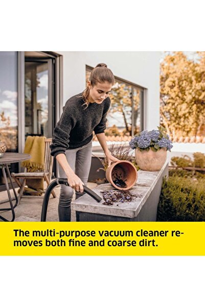 genernic Kärcher WD3 V Wet & Dry Vacuum Cleaner, 1000W, 17L, 2m Hose, Blower, Yellow