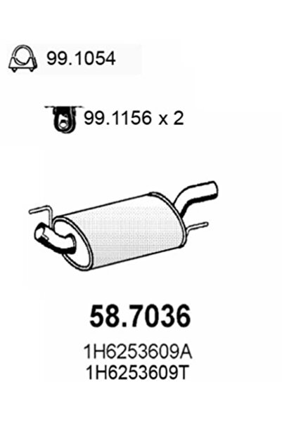ASSO Toba Esapament Finala Vw Golf 3/Golf 4