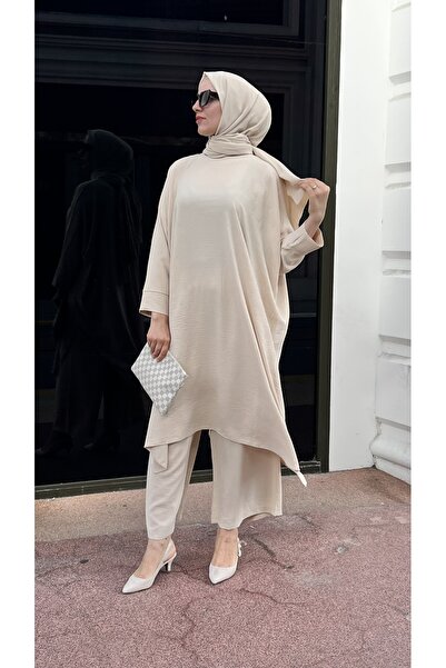 modagracee Sahra Takım – Modern & Zarif Tesettür Kombin (Bej)